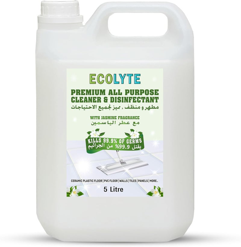 ECOLYTE+ Premium All Purpose Cleaner & Disinfectant - Jasmine Scent, 5L - Image 1